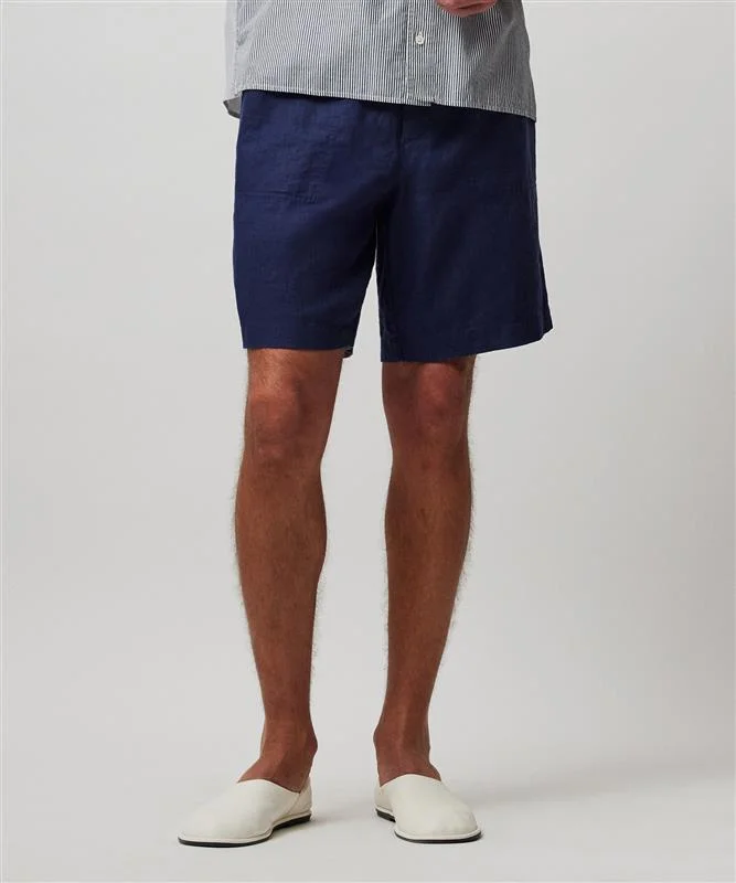 Soft Shorts-Linen Pull-On Shorts - Ink