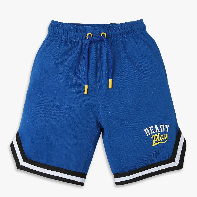 Skull Shorts-Boys Oversize Knee Length Solid Shorts