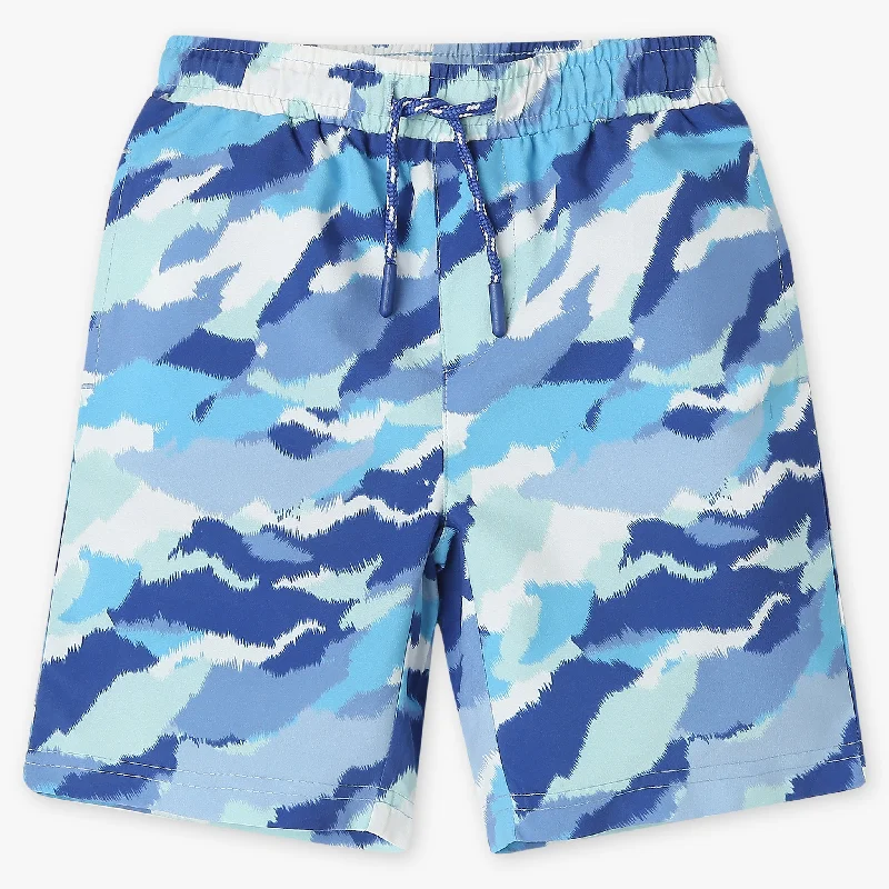 Football Shorts-Boys Comfort Fit Printed Mid Rise Shorts