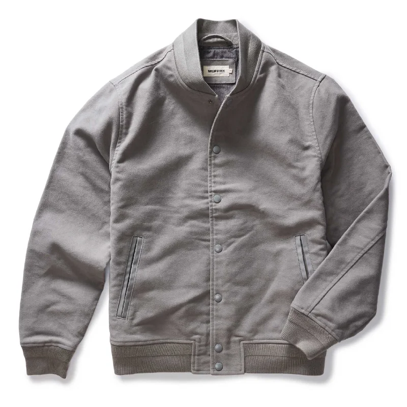 Racing Jacket-The Campus Jacket in Grey Moleskin