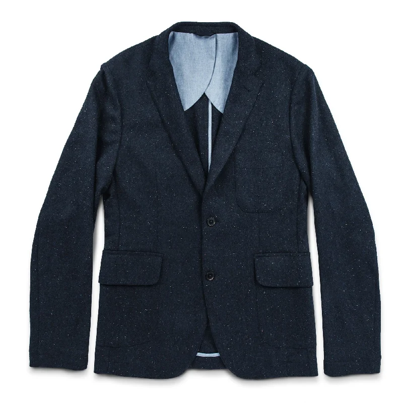 Basketball Jacket-The Telegraph Jacket in Navy Donegal