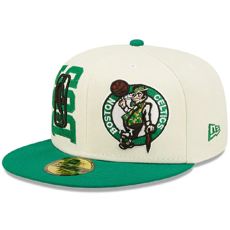 Camo Hat-Boston Celtics New Era 2022 NBA Draft 59FIFTY Fitted Hat - Cream/Kelly Green