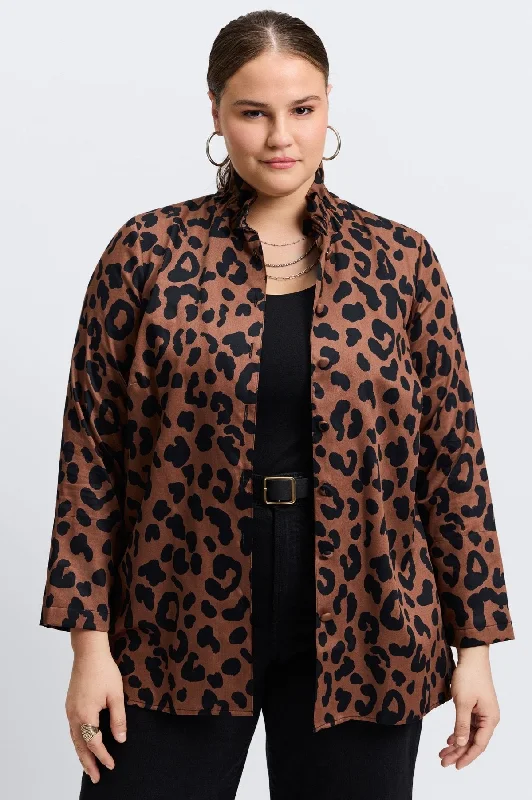 Music Band Jacket-Carolina Plus Cheetah Shirt Jacket