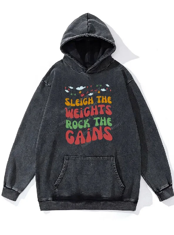 Sports Hoodie-Christmas Workout  Washed Gym Hoodie