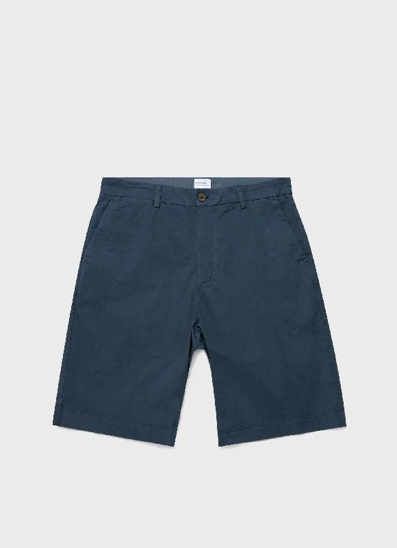 Tie Dye Shorts-Men's Stretch Cotton Twill Chino Shorts in Shale Blue