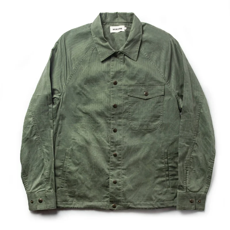 Workout Jacket-The Lombardi Jacket in Olive Dry Wax