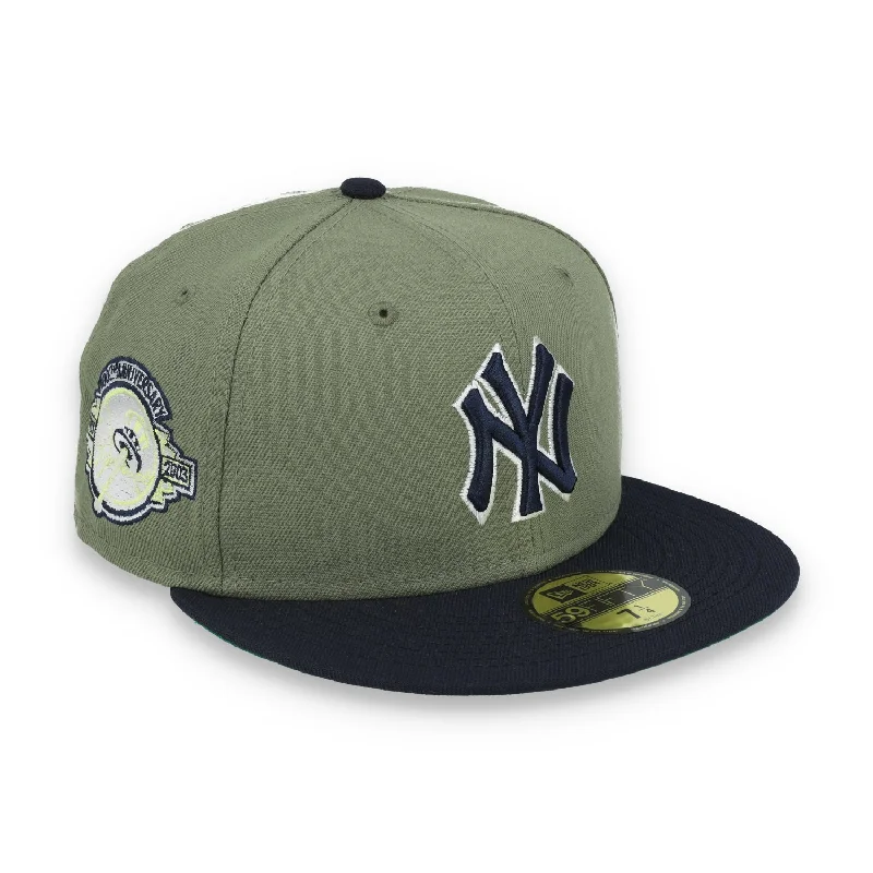 Curved Brim Hat-New Era New York Yankees 100th Anniversary Side Patch 59FIFTY Fitted Hat- Olive Green