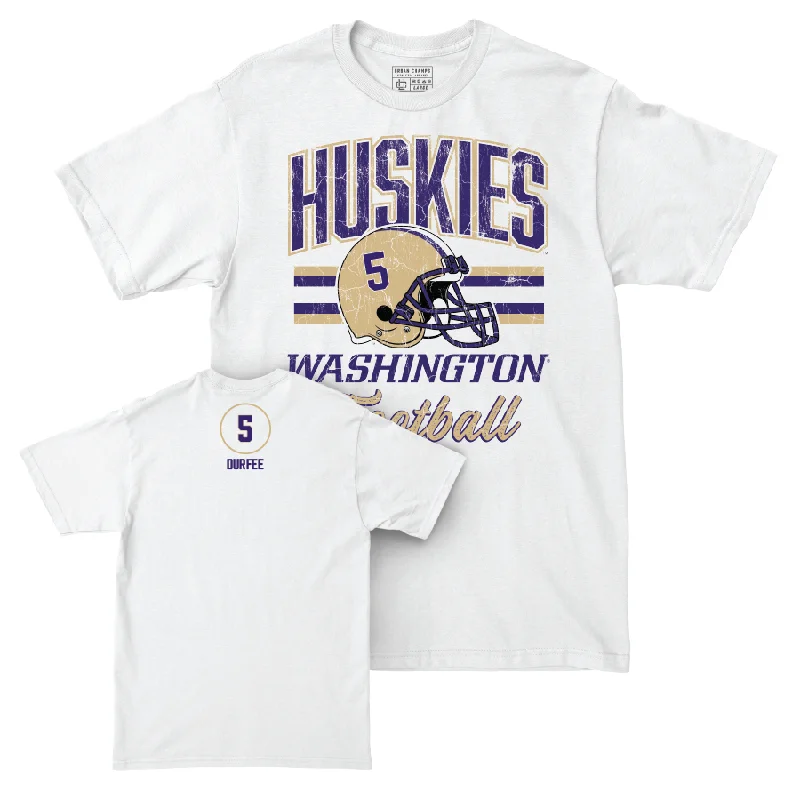 Handmade T-Shirt-Football White Graphic Comfort Colors Tee   - Zach Durfee