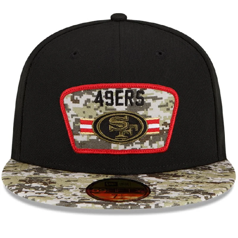 Punk Hat-San Francisco 49ers New Era 2021 Salute to Service 59FIFTY Fitted Hat - Black/Camo