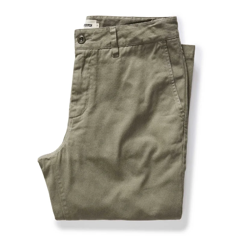 The Slim Foundation Pant in Organic Smoked Olive