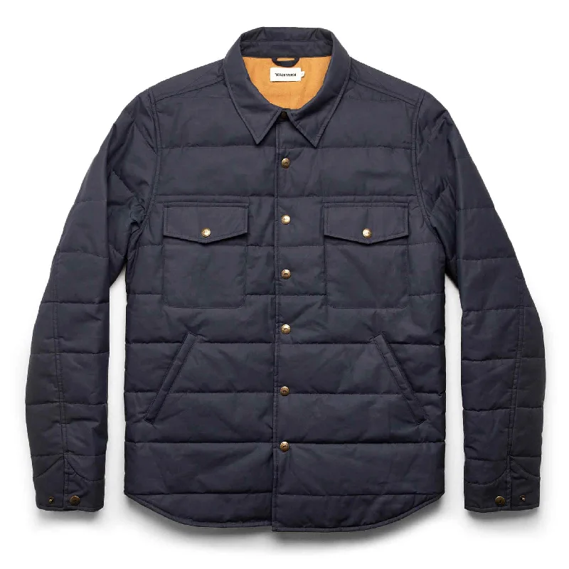 Streetwear Jacket-The Garrison Shirt Jacket in Navy Dry Wax