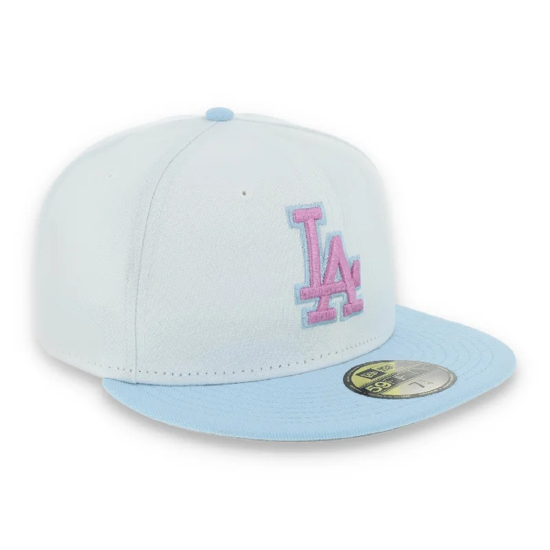 Retro Hat-New Era  Los Angeles Dodgers Color Pack 59FIFTY Fitted Hat-White/Light Blue /Pink