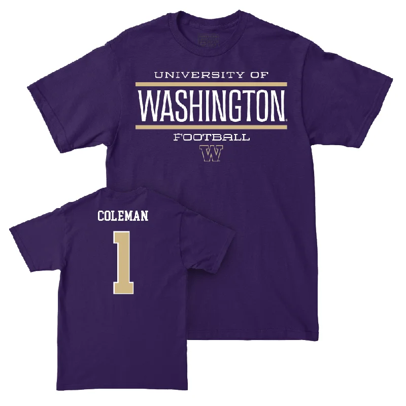 Anime T-Shirt-Football Staple Purple Tee    - Jonah Coleman