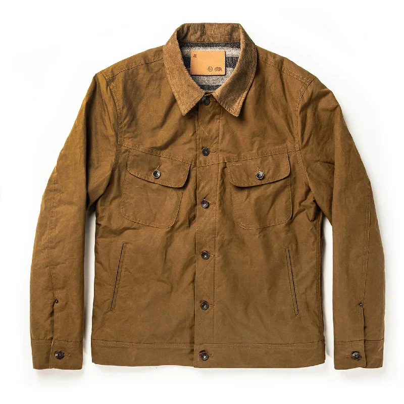 Skateboarding Jacket-The Lined Long Haul Jacket in Harvest Tan Dry Wax