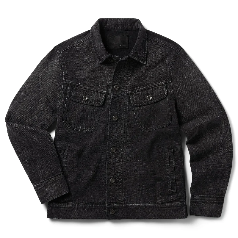 Neon Jacket-The Long Haul Jacket in Black 3-Month Wash Selvage