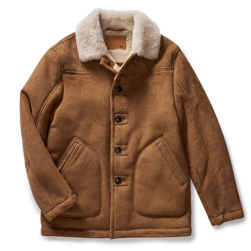 Denim Jacket-The High Plains Coat in Walnut Shearling