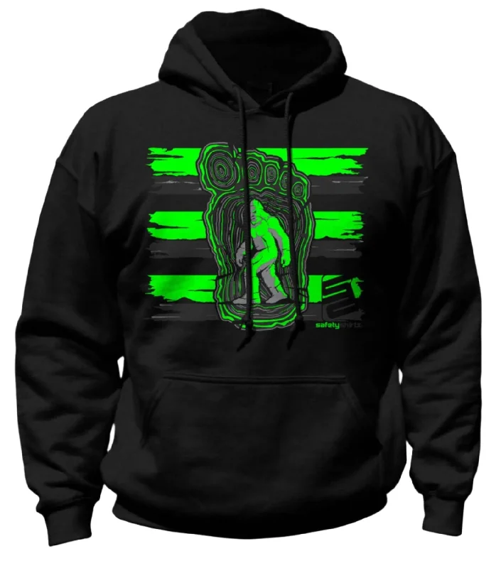 Heavyweight Hoodie-SafetyShirtz Bigfoot Graphic Hi-Vis Safety Stripe Hoodie