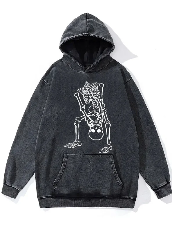 Short Sleeve Hoodie-Deadlift Washed Gym Hoodie