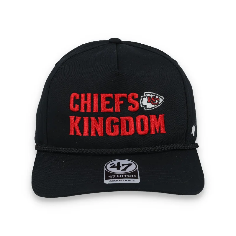 Trapper Hat-'47 Kansas City Chiefs Script Rope Snapback Hat-Black