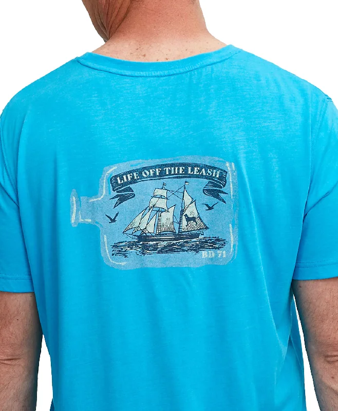 Skull Shorts-Mens Message in a Bottle Shortsleeve Tee