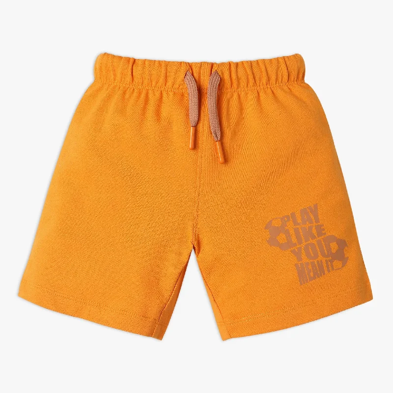 Lightweight Shorts-Boy's Regular Fit Solid Mid Rise Shorts