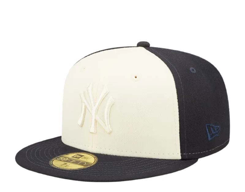 Military Hat-NEW ERA NEW YORK YANKEES 2-TONE 59FIFTY FITTED HAT-NAVY/CREAM