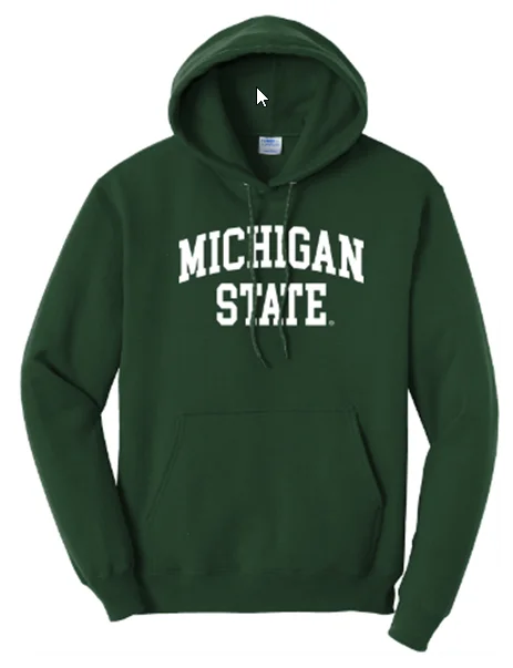 Camping Hoodie-Classic Michigan State Green Hoodie