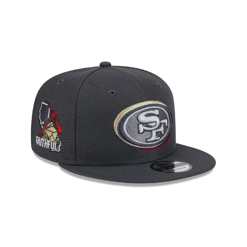 Curved Brim Hat-New Era Youth San Francisco 49ERS 2024 NFL Draft On Stage 9FIFTY Snapback-Grey