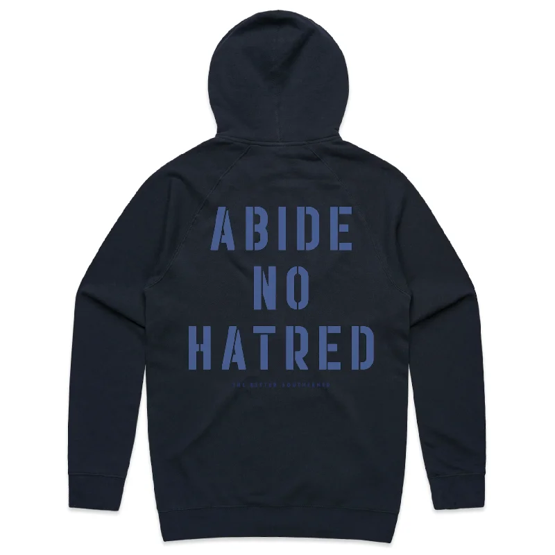 Striped Hoodie-Abide No Hatred - zip hoodie (navy)