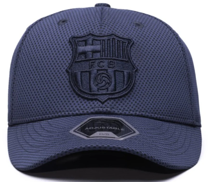 Soccer Hat-FI COLLECTIONS BARCELONA TROPHY ADJUSTABLE HAT-NAVY/BLACK