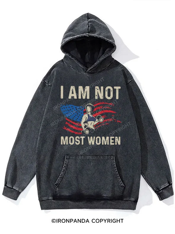 Sports Hoodie-I am Not Most Women Washed Gym Hoodie