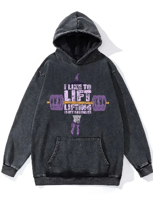 Streetwear Hoodie-I Like to Lift Washed Gym Hoodie