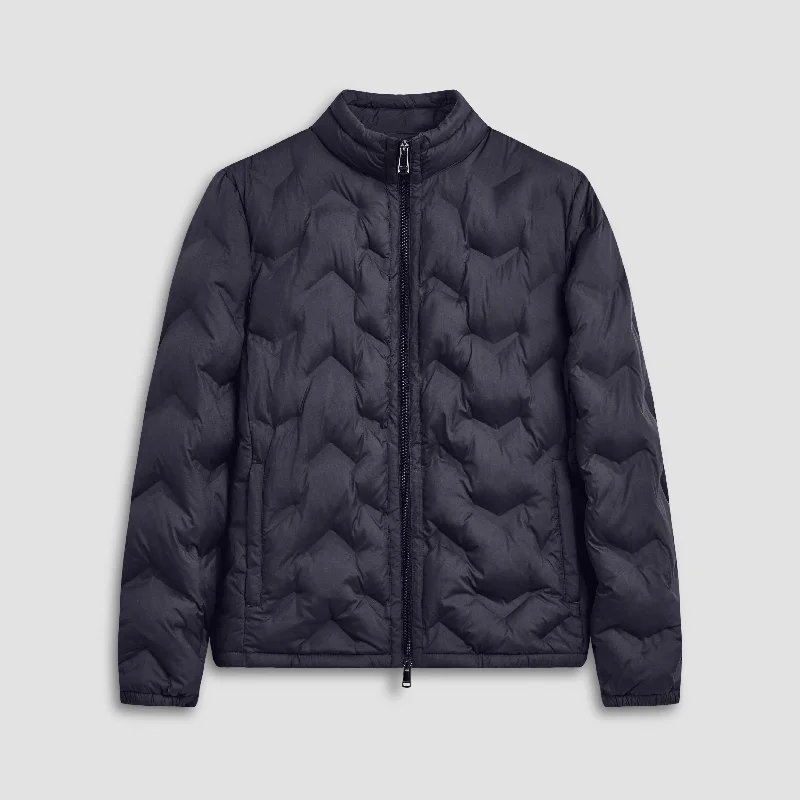 Motorcycle Jacket-Chevron Quilted Puffer Jacket