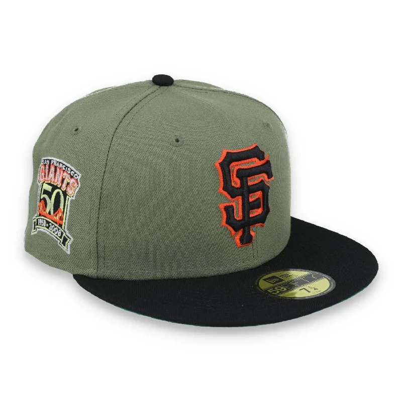 Straw Hat-New Era San Francisco Giants 50th Anniversary Side Patch 59FIFTY Fitted Hat- Olive Green