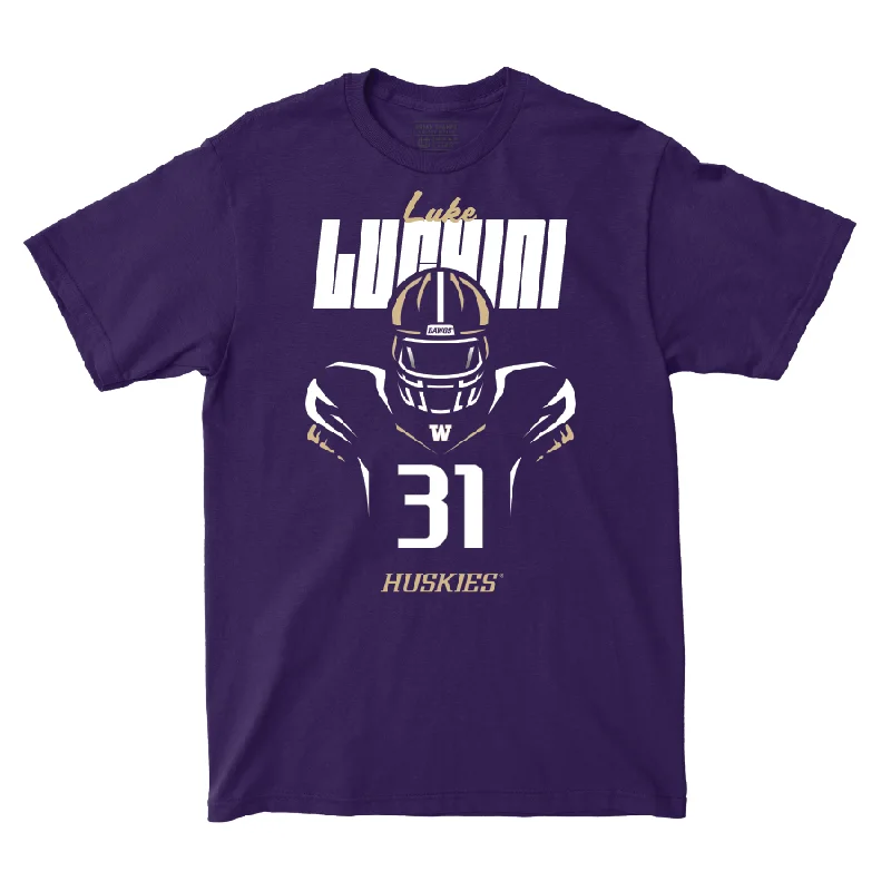 Abstract T-Shirt-Football Silhouette Purple Tee   - Luke Luchini