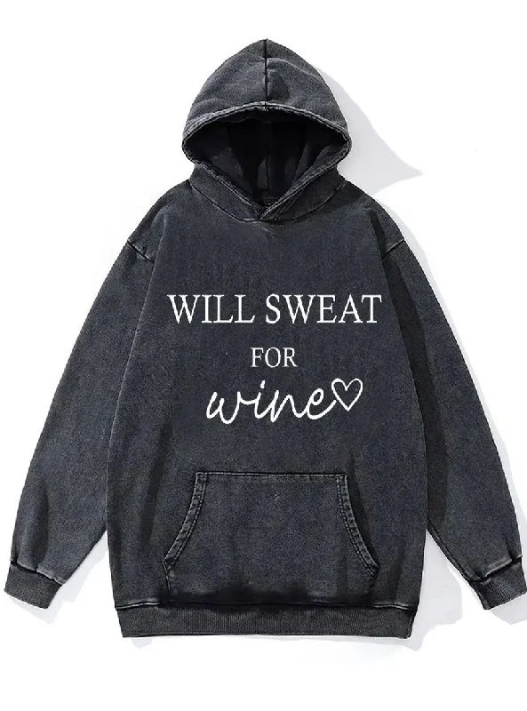 Animal Print Hoodie-Will Sweat For Wine Washed Gym Hoodie