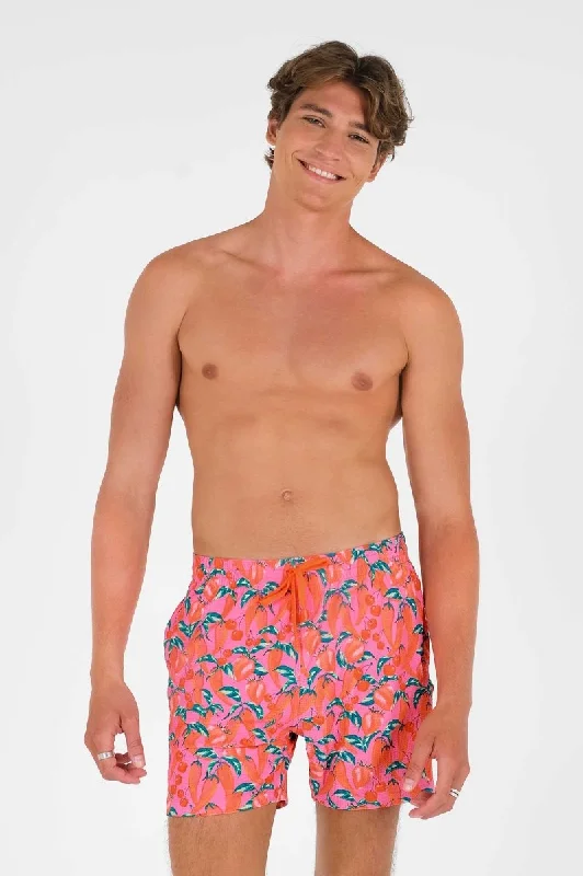 Beach Shorts-Men's Swim Shorts / Spicy Peppers