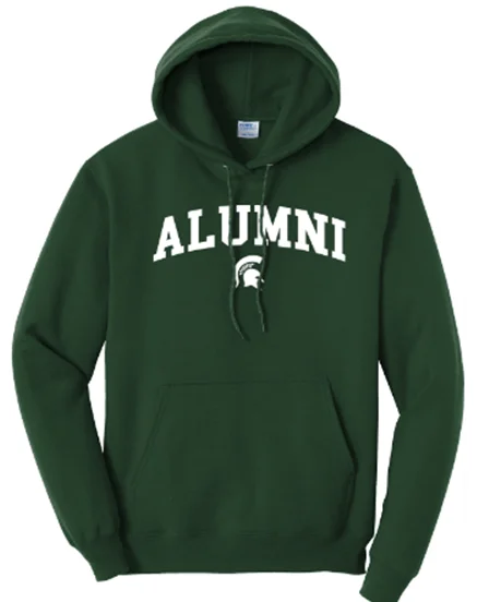 Hiking Hoodie-Michigan State Alumni Green Hoodie