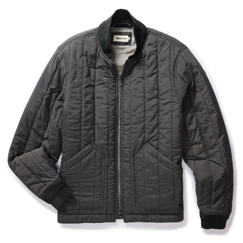 Motorcycle Jacket-The Able Jacket in Faded Black Quilted Nylon