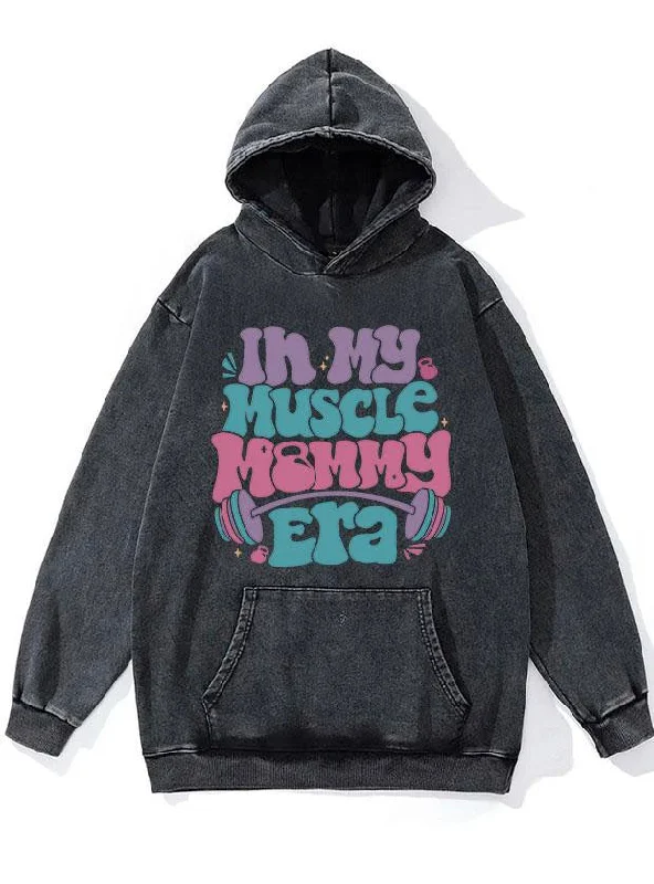 Cartoon Hoodie-In My Muscle Mommy Era WASHED GYM HOODIE