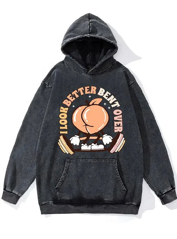 Zip-Up Hoodie-I LOOK BETTER BENT OVER WASHED GYM HOODIE