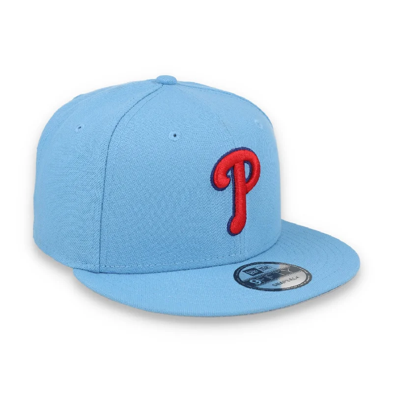 Handmade Hat-New Era Philadelphia Phillies Evergreen MLB 9Fifty Snapback- Sky Blue