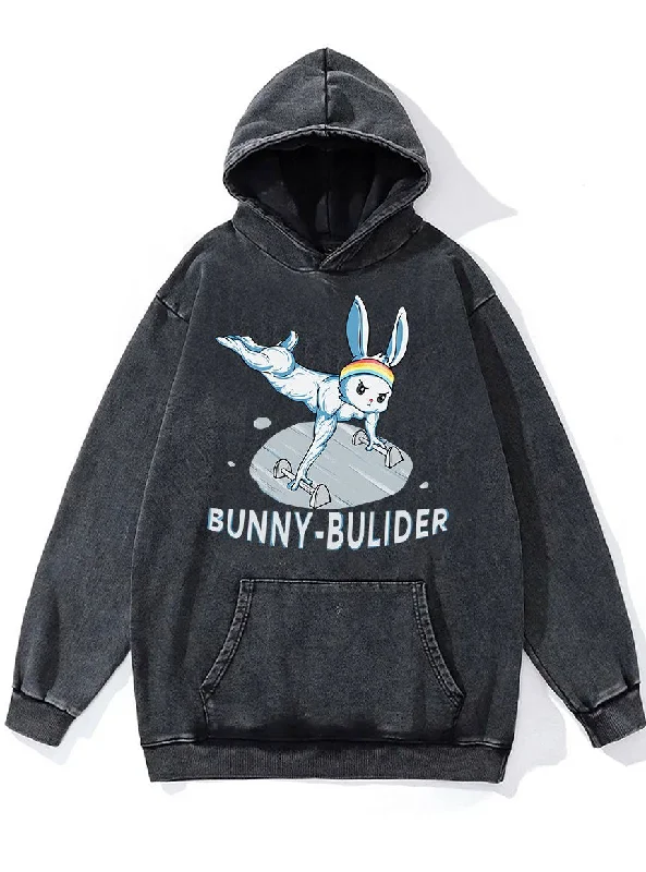 Grunge Hoodie-Bunny Builder Washed Gym Hoodie