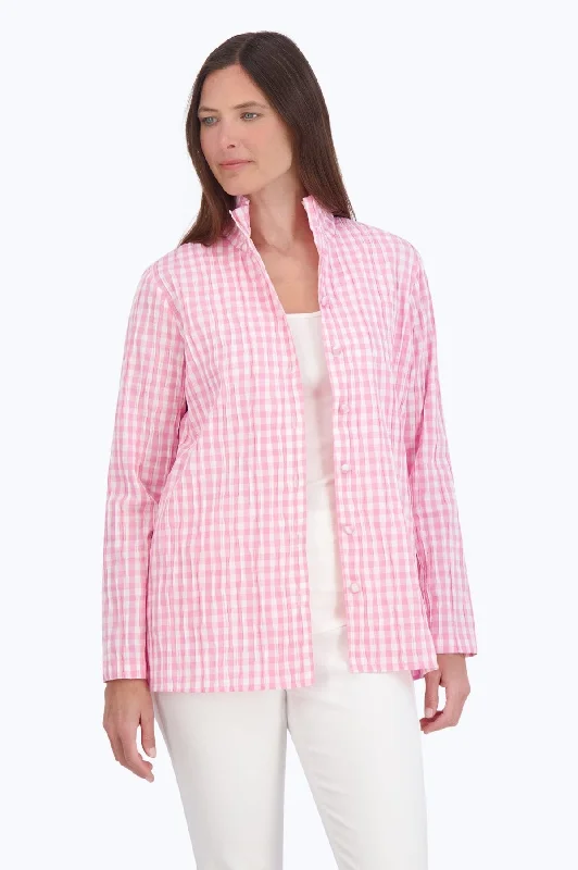 Custom Jacket-Carolina Crinkle Gingham Shirt Jacket