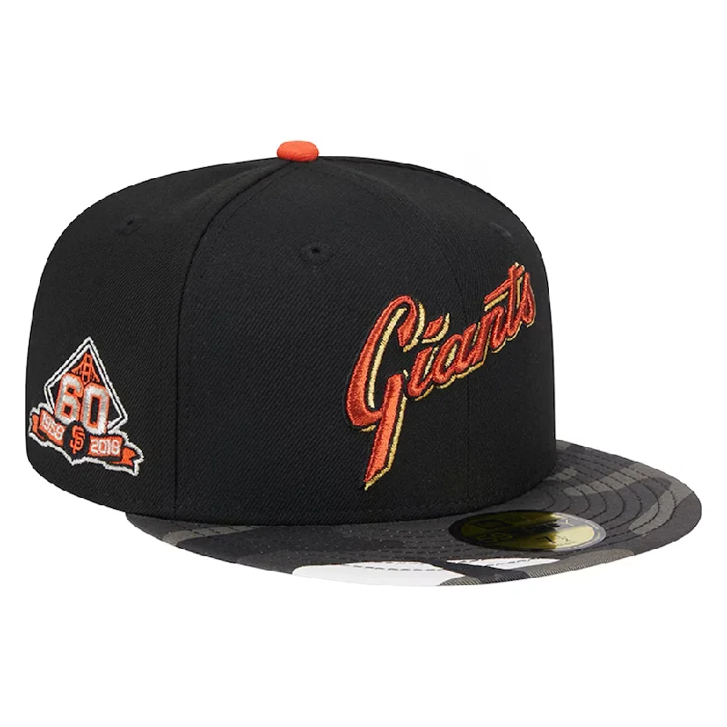 Animal Print Hat-New Era San Francisco Giants 60th Anniversary Side Patch Metallic Camo 59FIFTY Fitted Hat