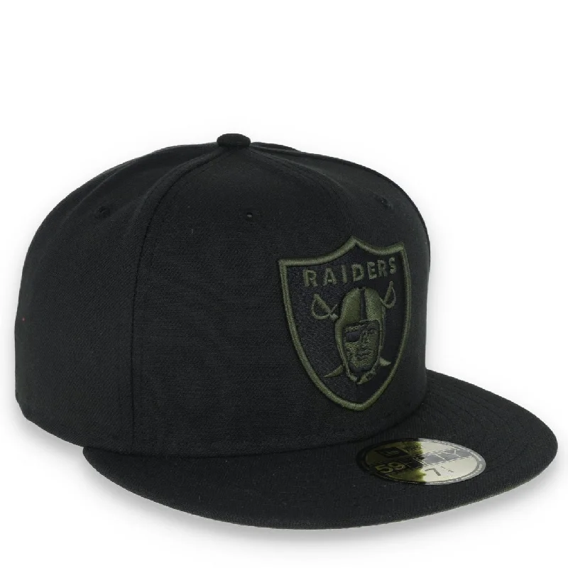 Checkered Hat-New Era Las Vegas Raiders Shield 59FIFTY Fitted HAT-RIFLE GREEN