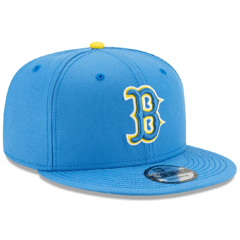 Curved Brim Hat-New Era Boston Red Sox City Connect 9FIFTY Snapback Adjustable Hat-Light Blue