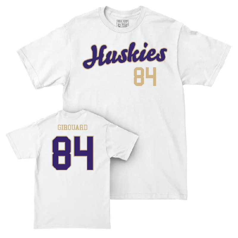 Purple T-Shirt-Football White Script Comfort Colors Tee  - Jackson Girouard