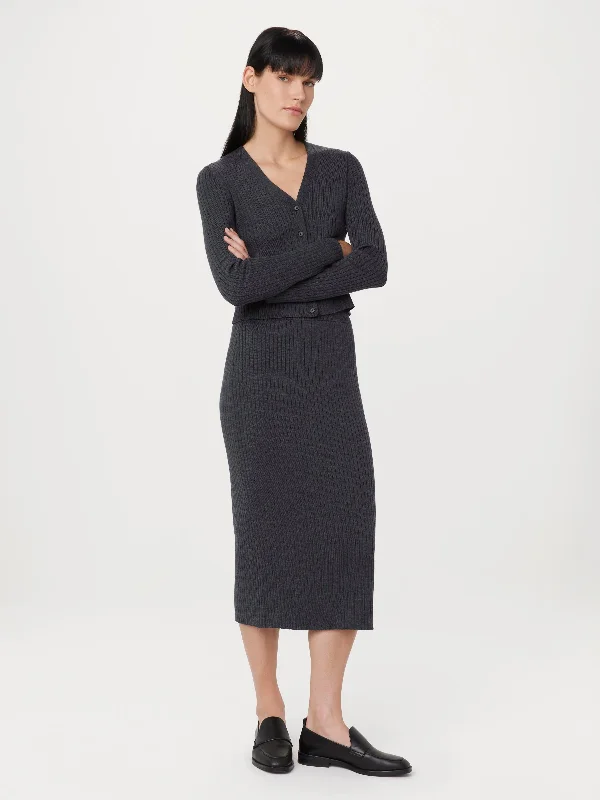 The Merino Sweater Skirt in Charcoal Grey