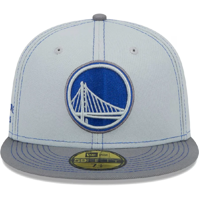 Straw Hat-New Era Golden State Warriors Gray Pop 59FIFTY Fitted Hat- Gray